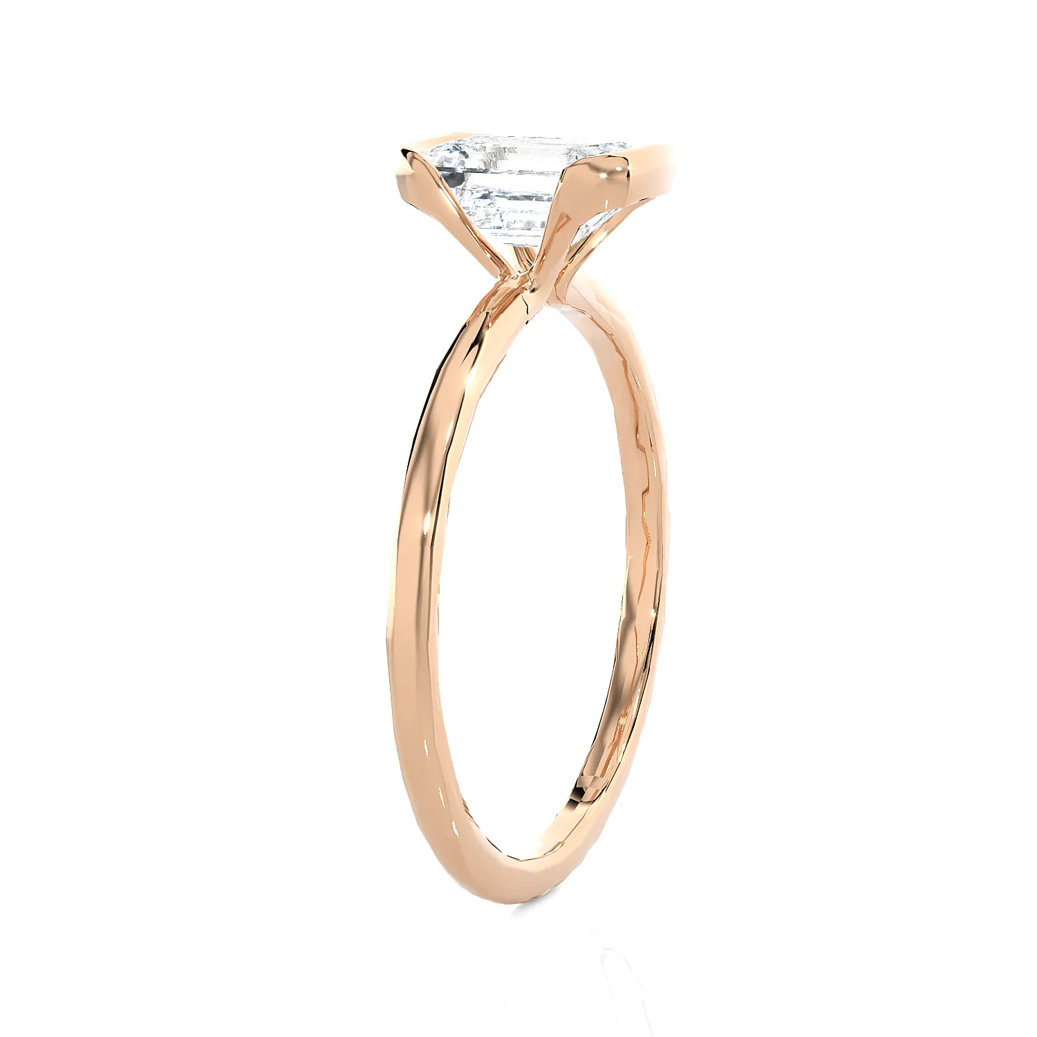 1 ctw Emerald-Cut Lab Grown Diamond Solitaire Engagement Ring