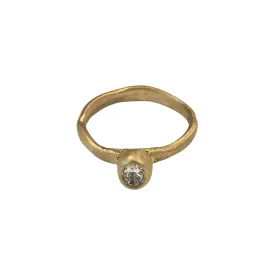 10K Gold Molten Engagement Ring with Lab-Grown Diamond by Lori Swartz