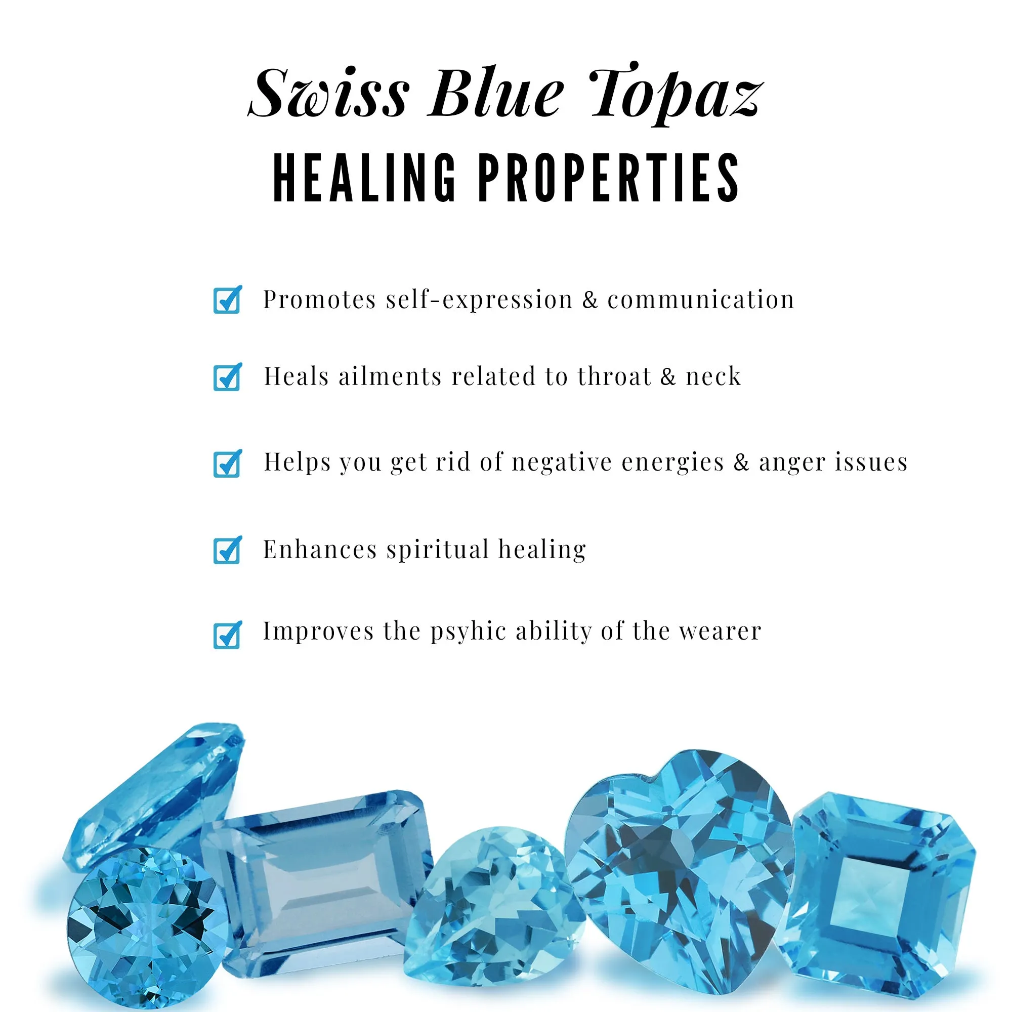 1.25 CT Swiss Blue Topaz Engagement Ring with Diamond for Her