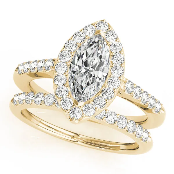 14K Halo Marquise Engagement Ring