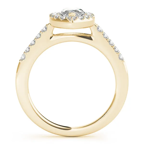 14K Halo Marquise Engagement Ring