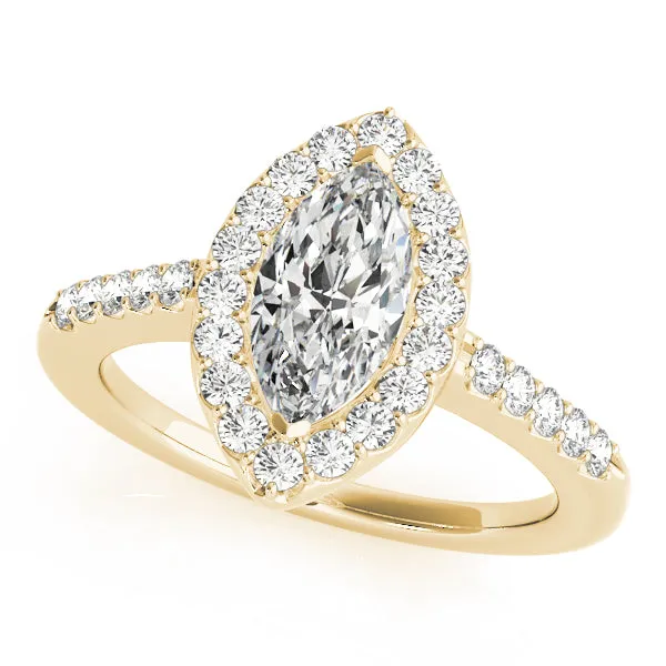 14K Halo Marquise Engagement Ring
