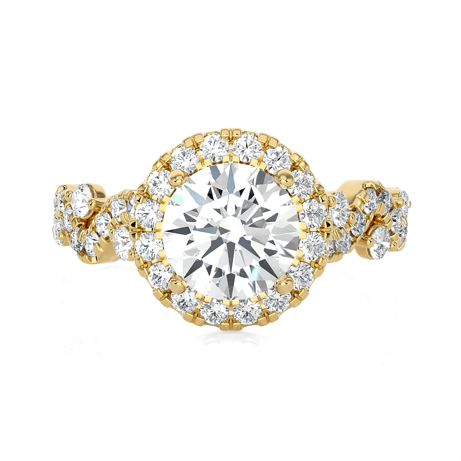 2 3/8 ctw Round Lab Grown Diamond Halo Engagement Ring