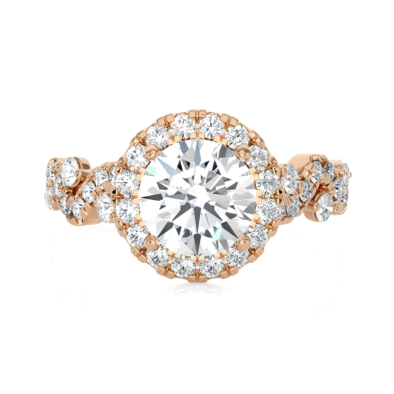 2 3/8 ctw Round Lab Grown Diamond Halo Engagement Ring