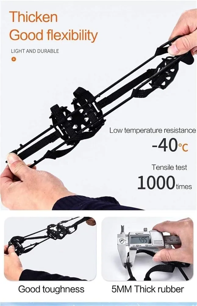 24 Teeth Ice Gripper for Shoes Women Men Crampons Ice Gripper Spike Grips Cleats for Snow Climbing Hiking Ice Grips for Shoes