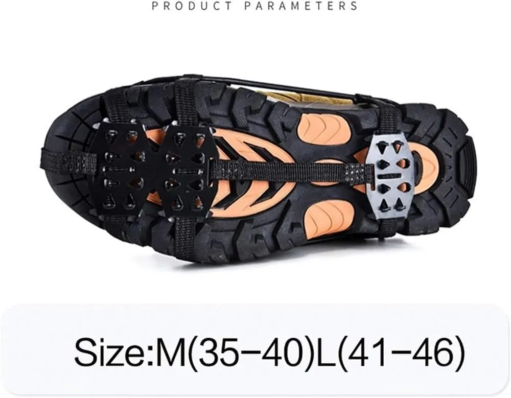 24 Teeth Ice Gripper for Shoes Women Men Crampons Ice Gripper Spike Grips Cleats for Snow Climbing Hiking Ice Grips for Shoes