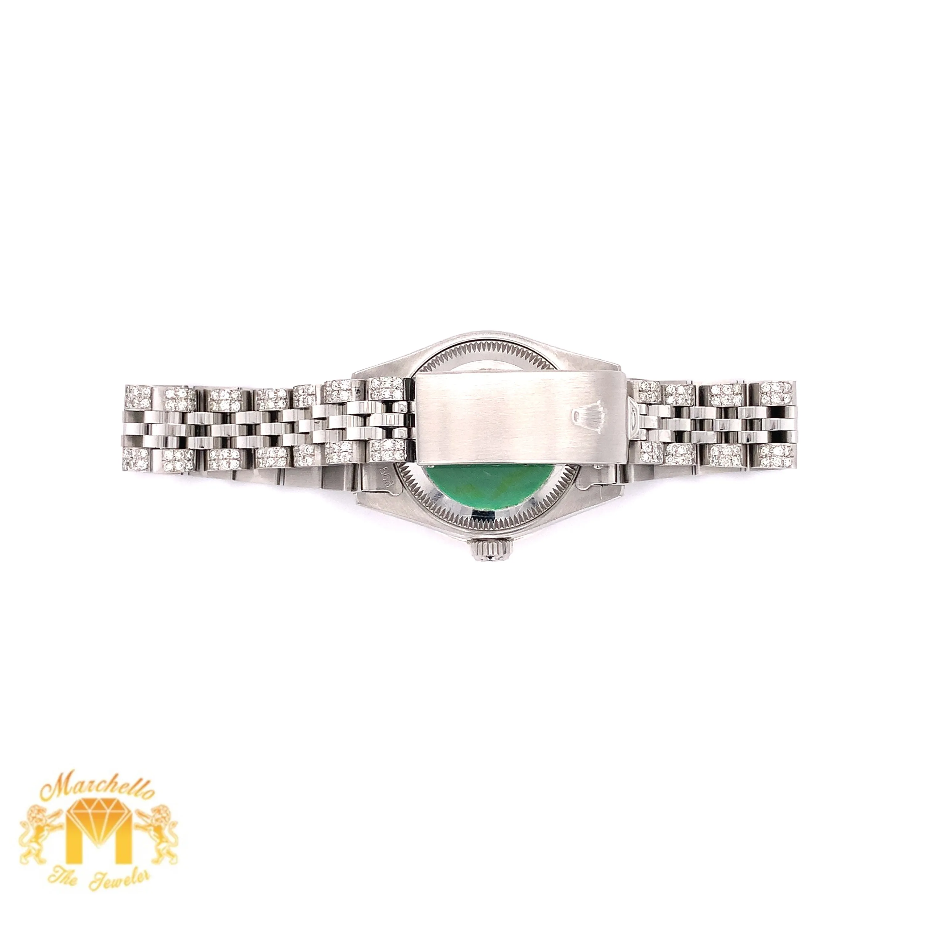 26mm Ladies’ Rolex Datejust Watch with Diamond Jubilee Bracelet (tuxedo dial)