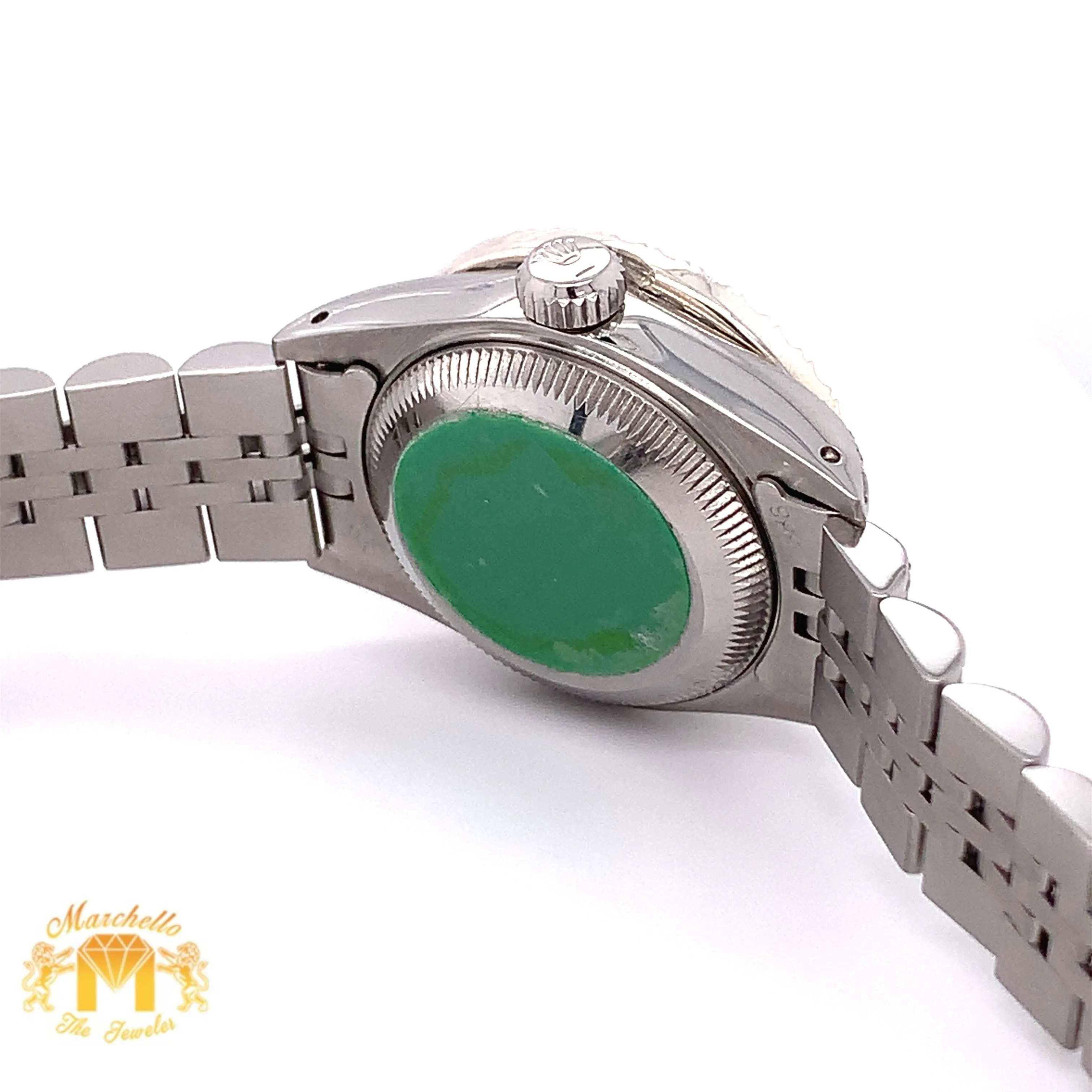 26mm Ladies’ Rolex Datejust Watch with Diamond Jubilee Bracelet (tuxedo dial)