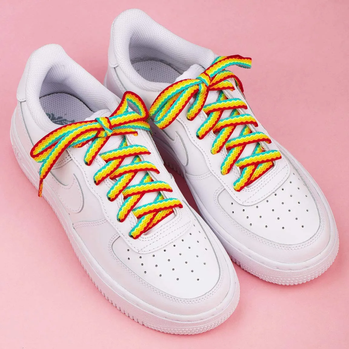 31-71" Flat Colorful Fashion Sneakers Shoelaces, Rainbow Gradient Shoe Laces 31inch (80cm) 3d Rainbow