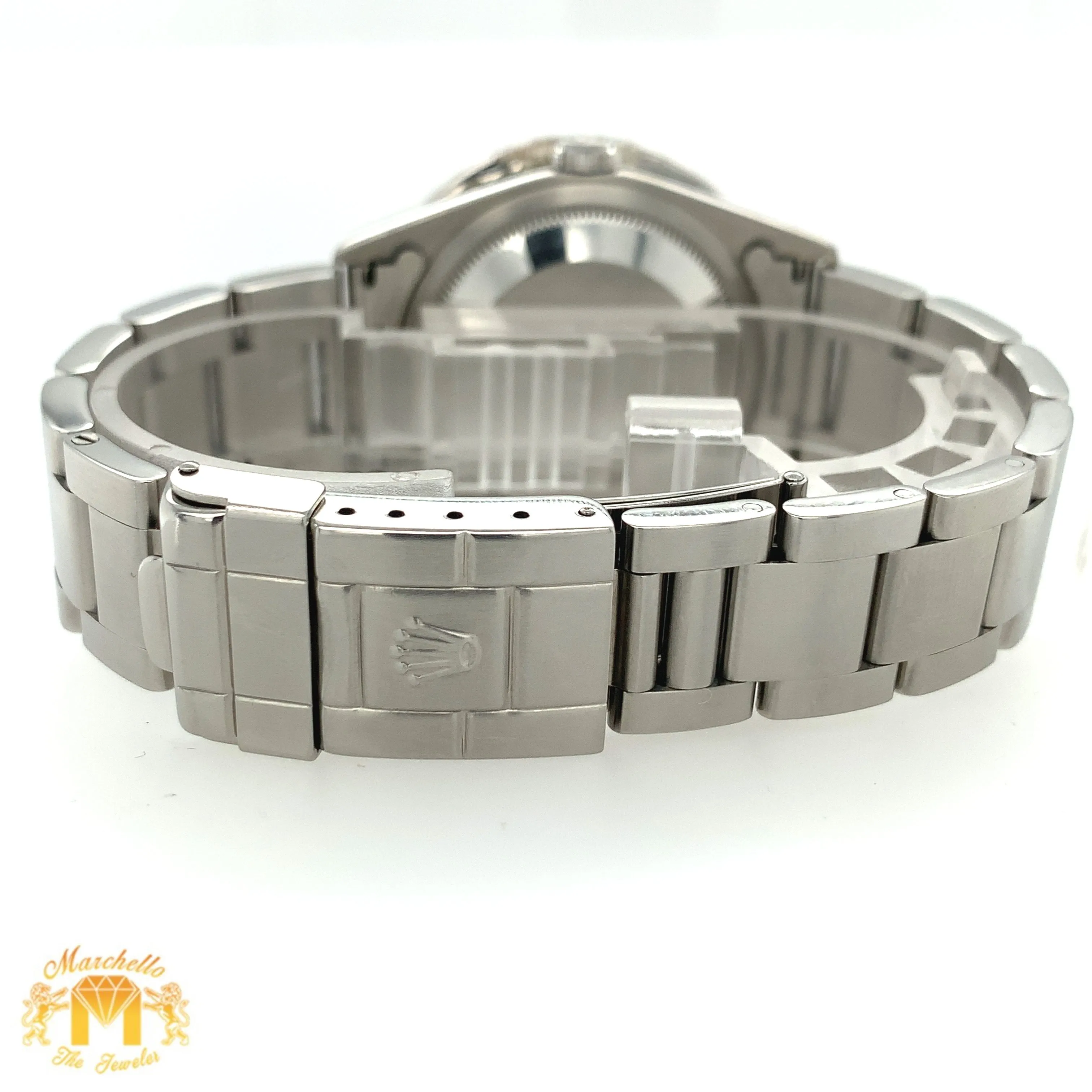 36mm Rolex Explorer Diamond Watch with Custom Diamond Bezel