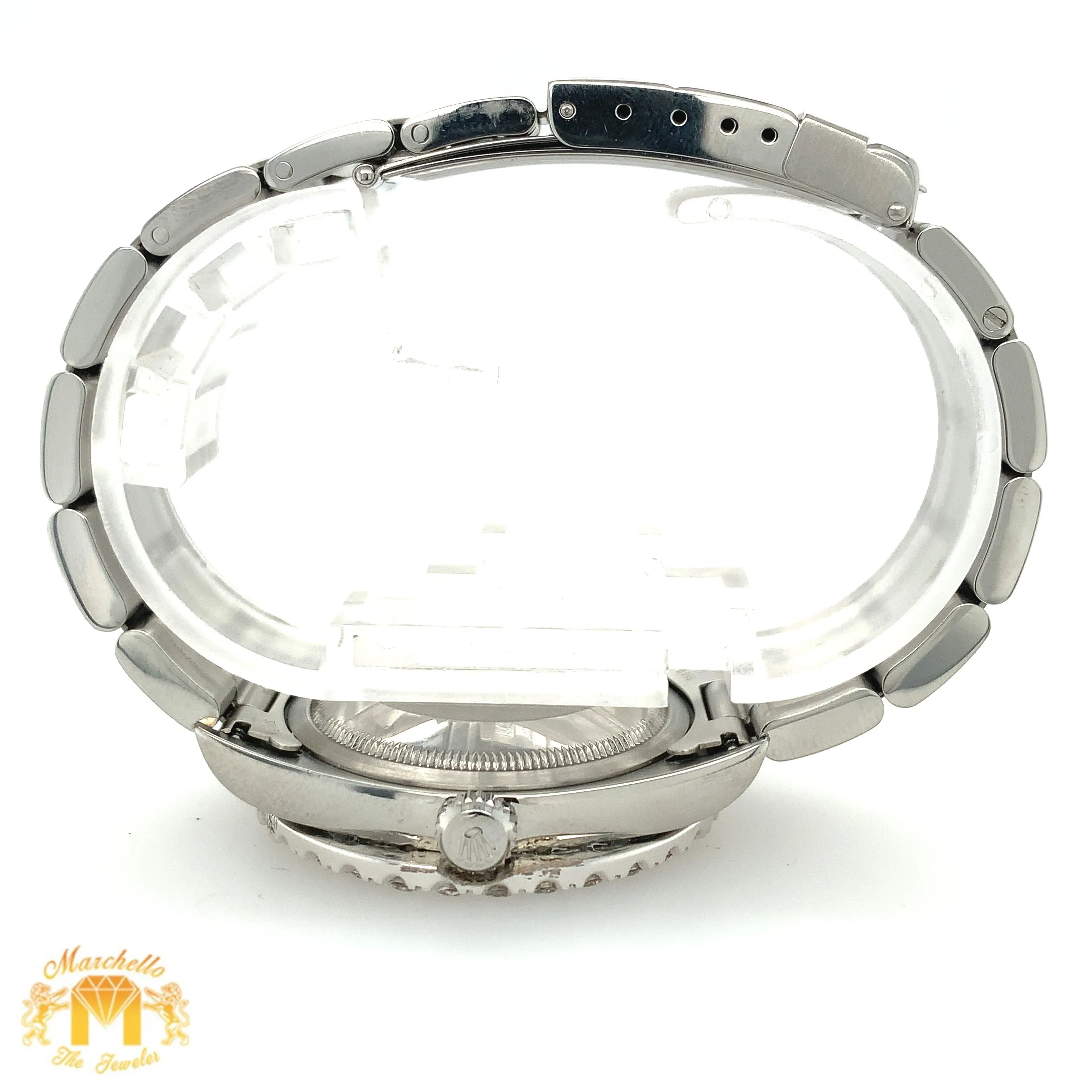 36mm Rolex Explorer Diamond Watch with Custom Diamond Bezel