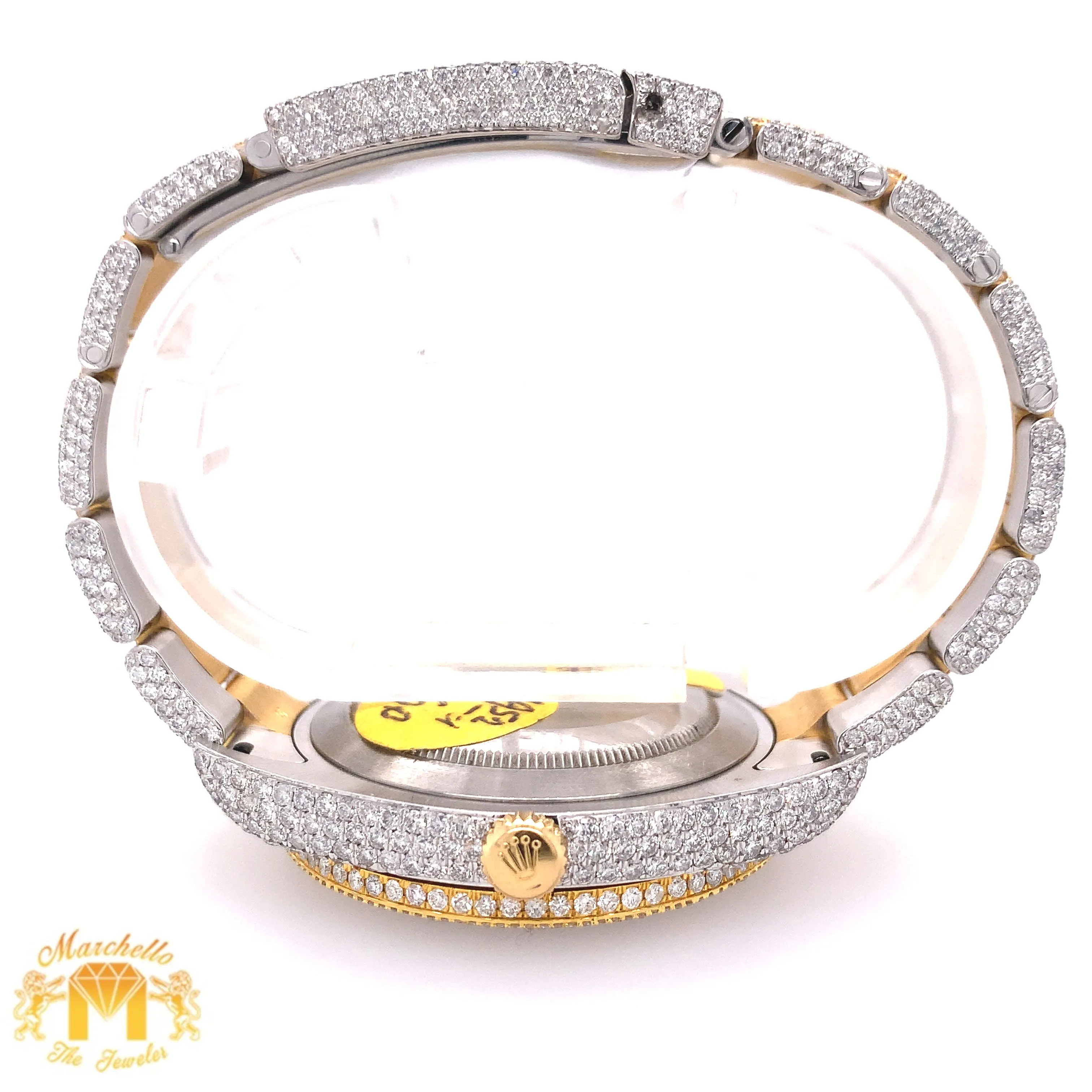 41mm Fully Iced Out Diamond Rolex Datejust 2 Watch with Two-tone Oyster Bracelet (baguette bezel)