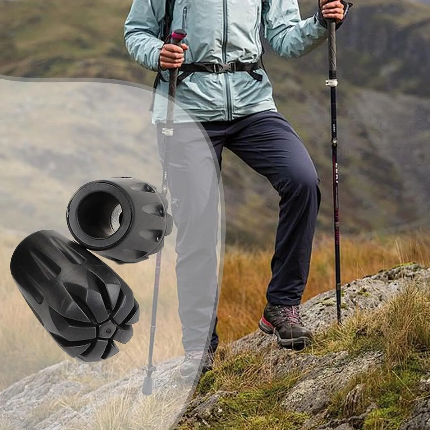 6Pcs Replacement Cane Tips - Walking Sticks Accessories, Fit Most Trekking & Hiking Poles