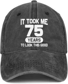 75th Birthday Gifts for Men Women 75 Year Old Gifts 1950 Birthday Vintage Hat 100% Cotton Baseball Cap