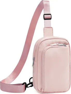 BAPHITY Small Sling Bag for Women and Men, Crossbody Bag Trendy, Fanny Packs Purses Chest Bag Small Backpack for Travel - New pink