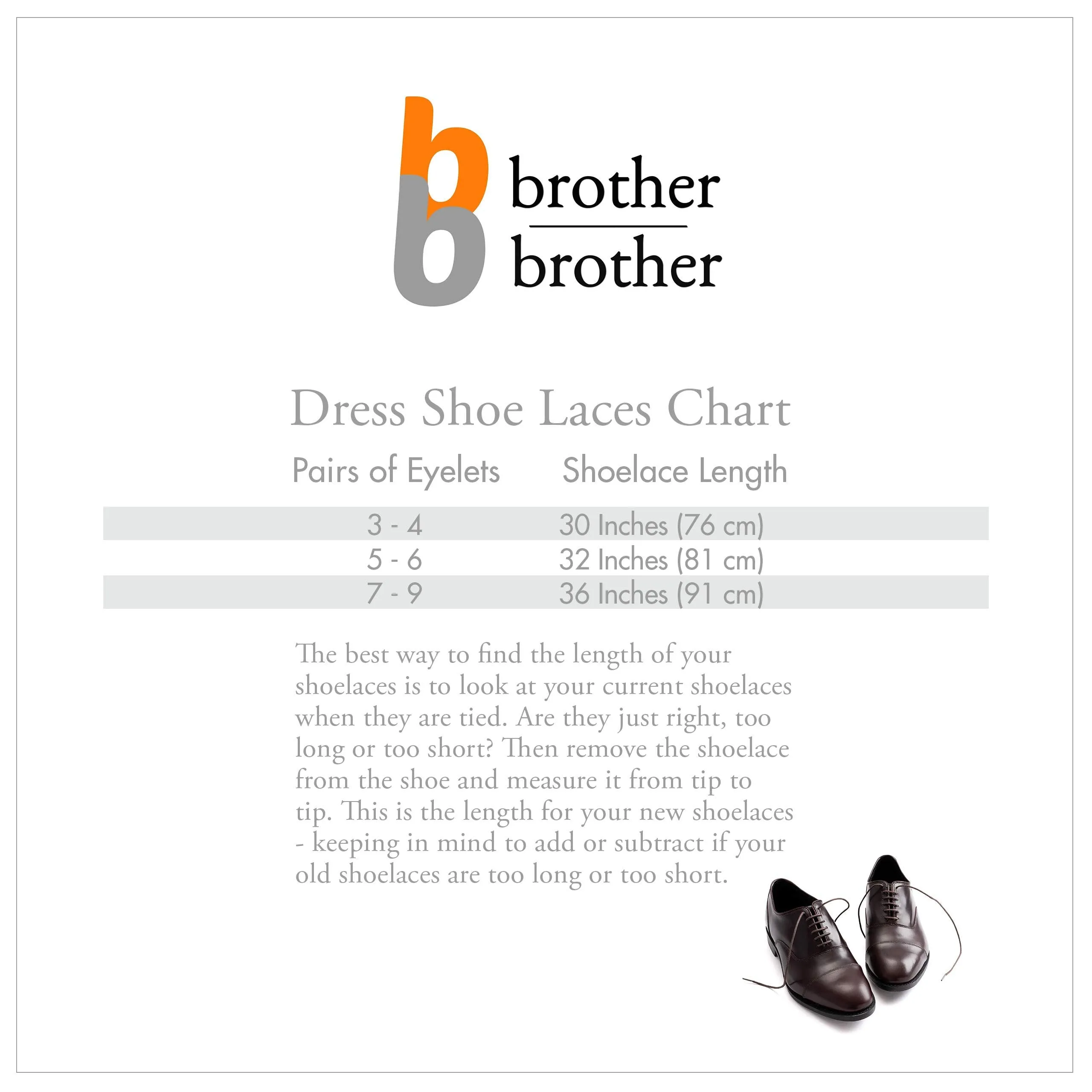 BB BROTHER BROTHER (7 Pairs) Colored Oxford Dress Shoe Laces | Shoe Strings 30’’ (76 cm) Black, Brown, Dark Brown, Tan