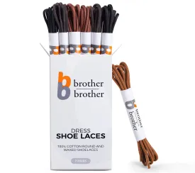 BB BROTHER BROTHER (7 Pairs) Colored Oxford Dress Shoe Laces | Shoe Strings 30’’ (76 cm) Black, Brown, Dark Brown, Tan