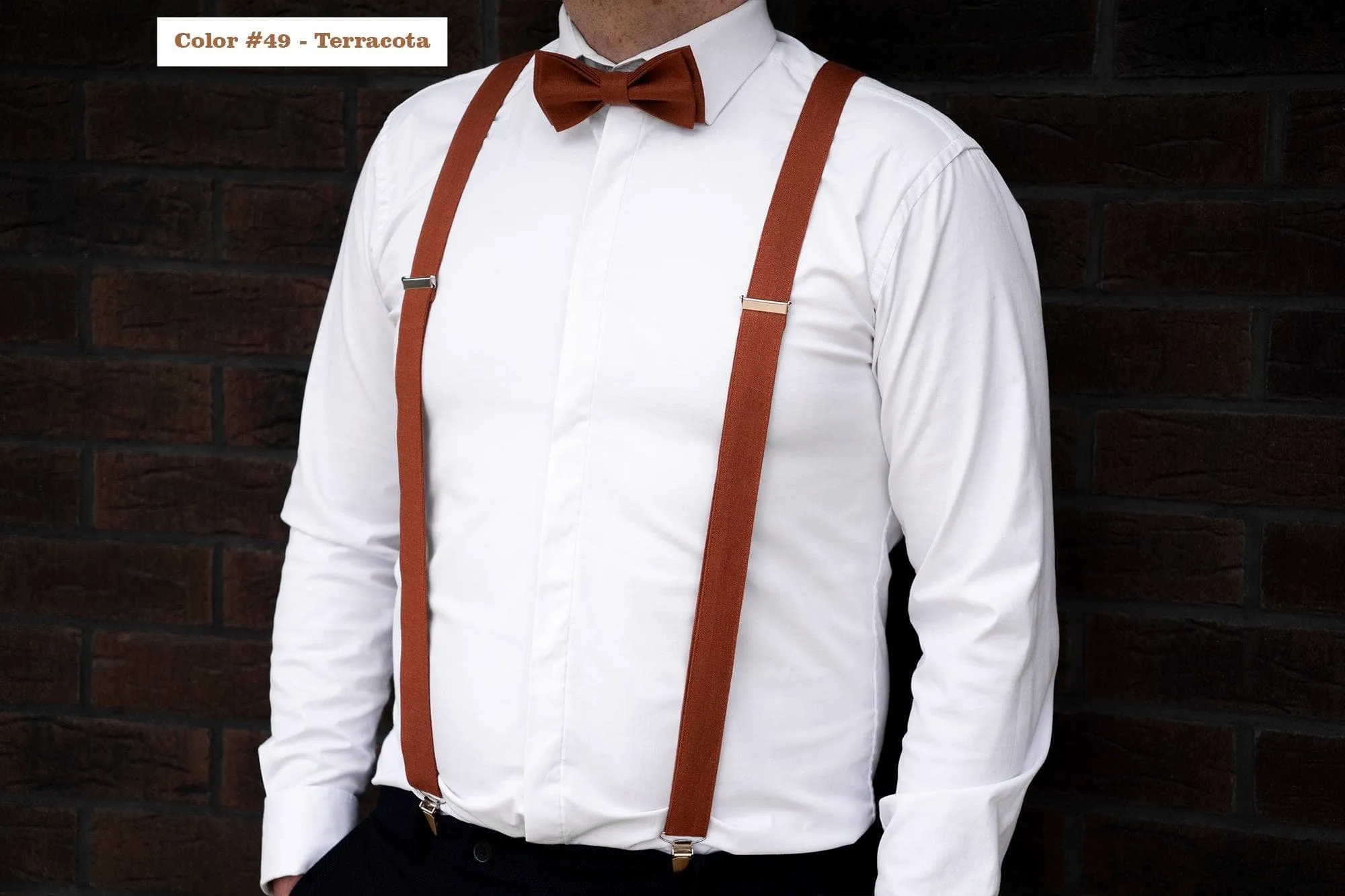 Beige bow tie for wedding