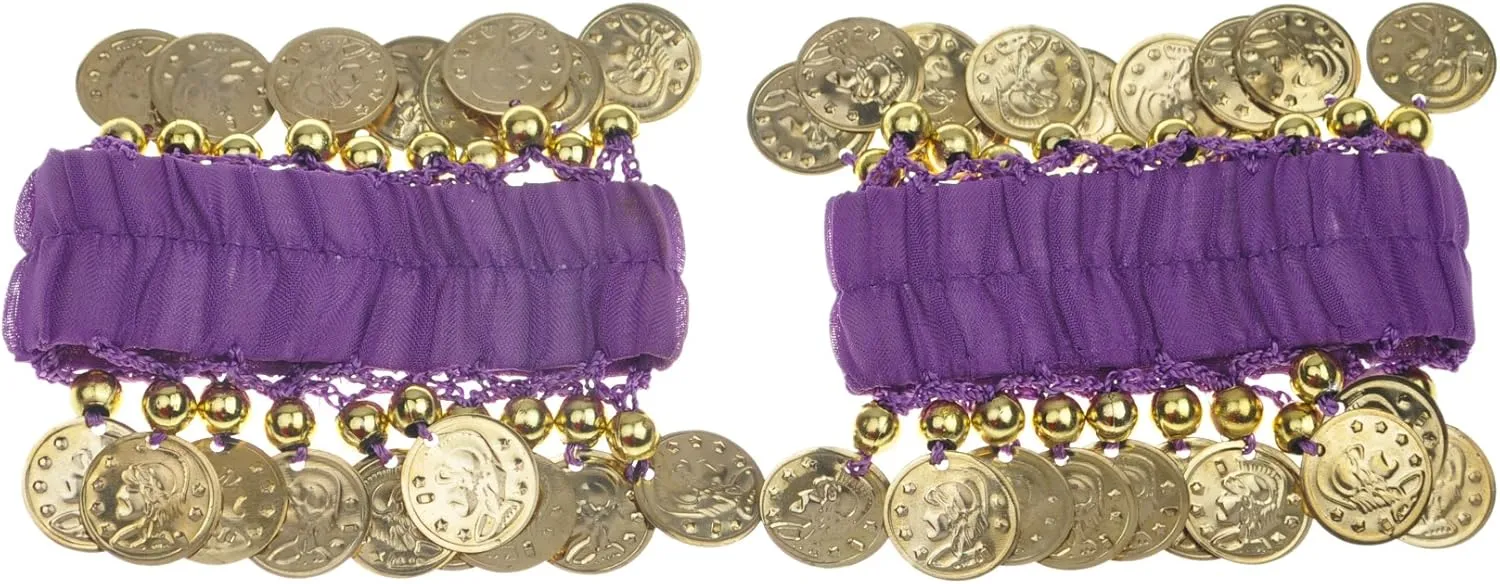 Belly Dance Wrist Ankle Cuffs Bracelets, Halloween Costume Accessory