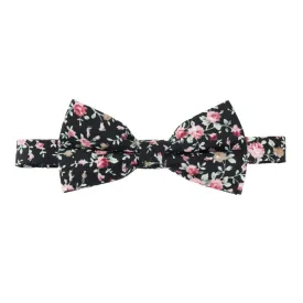 Black Floral Bow Tie