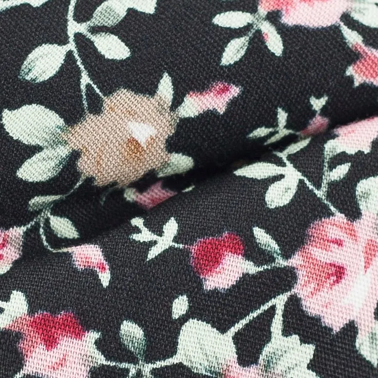 Black Floral Bow Tie