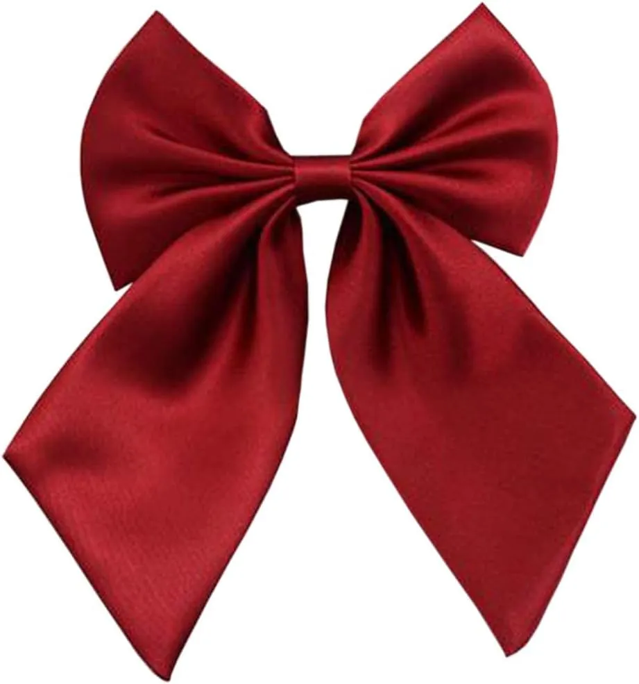 Bow Tie for Women, Adjustable Elegant Satin Bowtie for Dresses & Graduation & School Uniform & Weddings W-B1