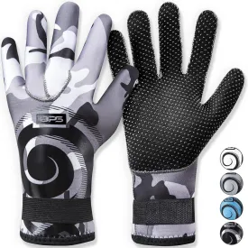 BPS Neoprene Gloves 3mm 5mm Five Finger - for Wetsuit Scuba Diving Gloves Snorkeling Kayaking Surfing Sailing Fishing Canoe Winter Any Water Sports Men Women
