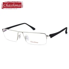 Chashma Men's Semi Rim Square Big Titanium Alloy Tr 90 Eyeglasses 8157