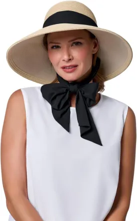 Coolibar UPF 50  Womens Stella Scarf Detail Hat - Sun Protective