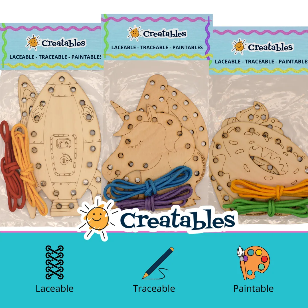 Creatables - STARTER PACK Doubles - Laceable, Traceable, Paintables