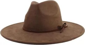 Dcvmvmn Men and Women Fedora Hat with Same Color Accessories Wide Brim Hat Panama Hat