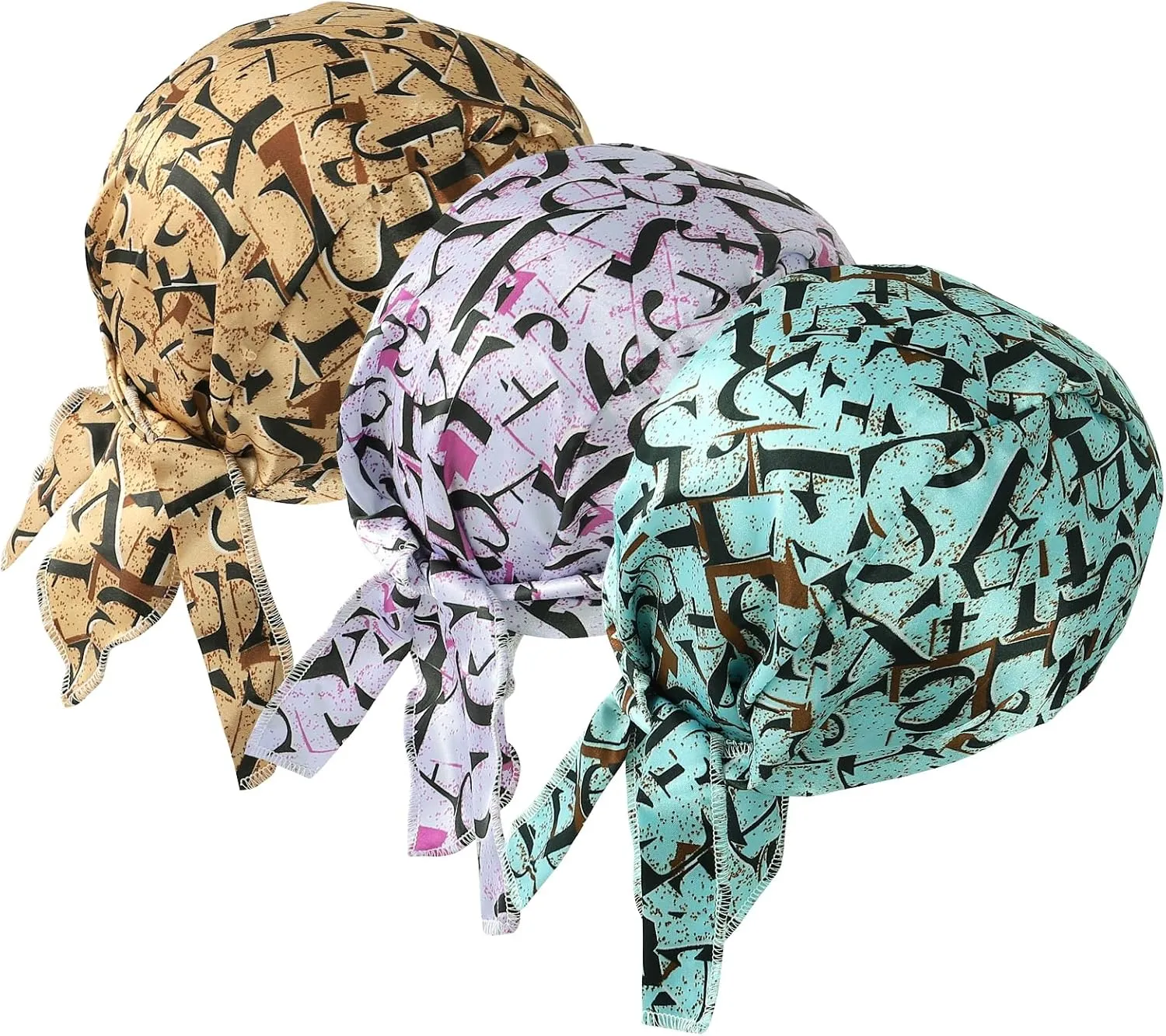 DOCILA Do Rags for Men Skull Cap Women Silk Helmet Liner Doo Rag Silky Motorcycle Head Wrap Bandana Cycling Satin Durags