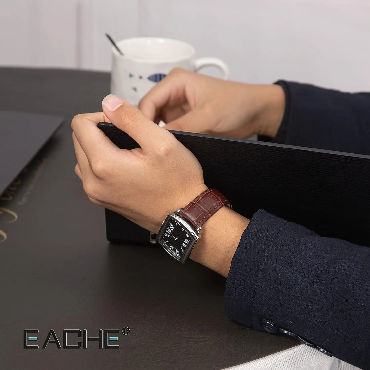 EACHE Croco Design Leather Watch Bands, Classical Leather Watch Straps For Women&Mens Waterproof 12mm 14mm 16mm 18mm 19mm 20mm 22mm