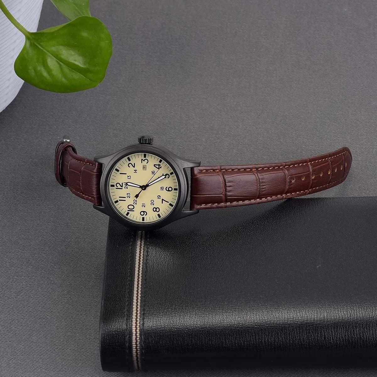 EACHE Croco Design Leather Watch Bands, Classical Leather Watch Straps For Women&Mens Waterproof 12mm 14mm 16mm 18mm 19mm 20mm 22mm