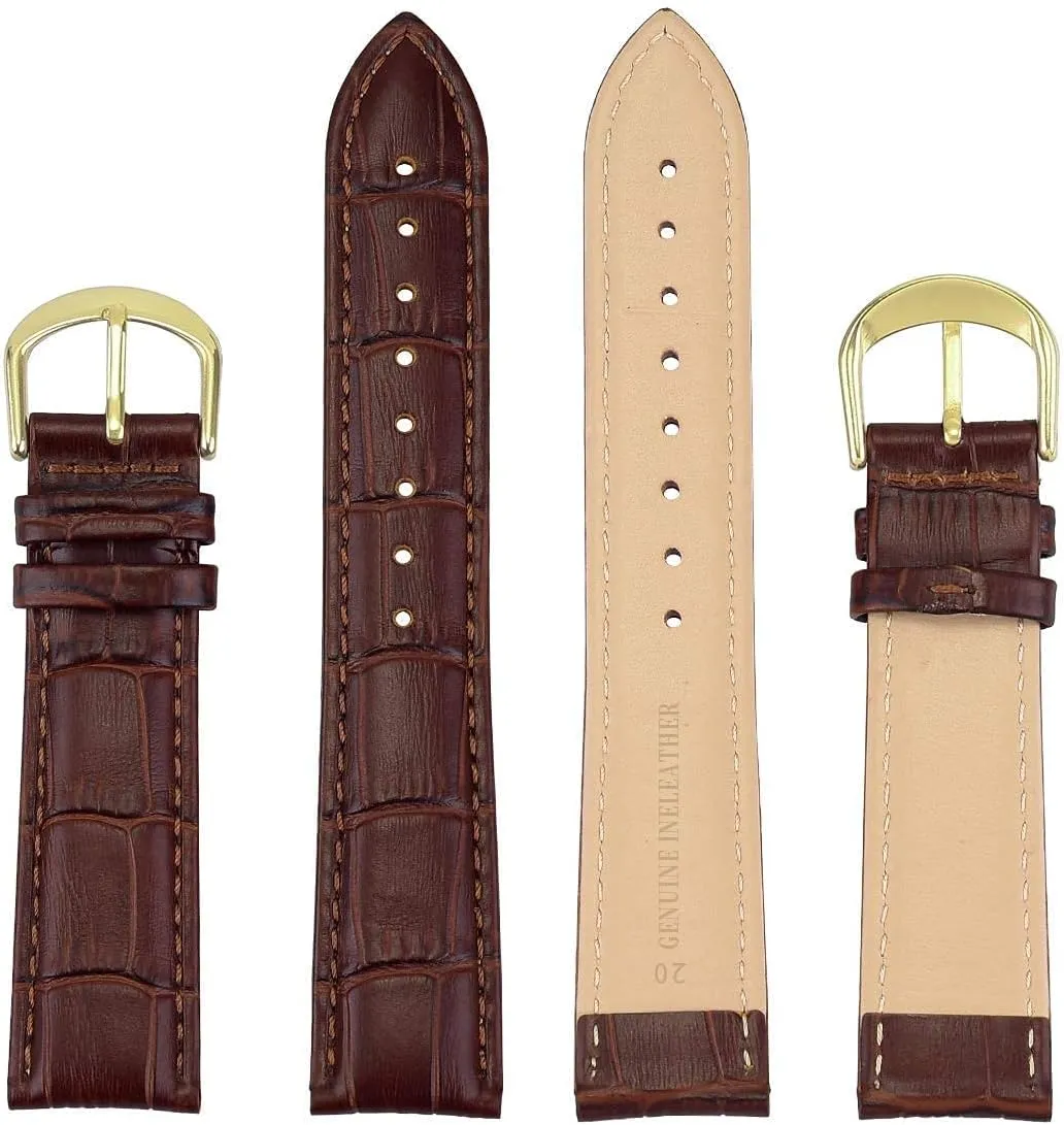 EACHE Croco Design Leather Watch Bands, Classical Leather Watch Straps For Women&Mens Waterproof 12mm 14mm 16mm 18mm 19mm 20mm 22mm