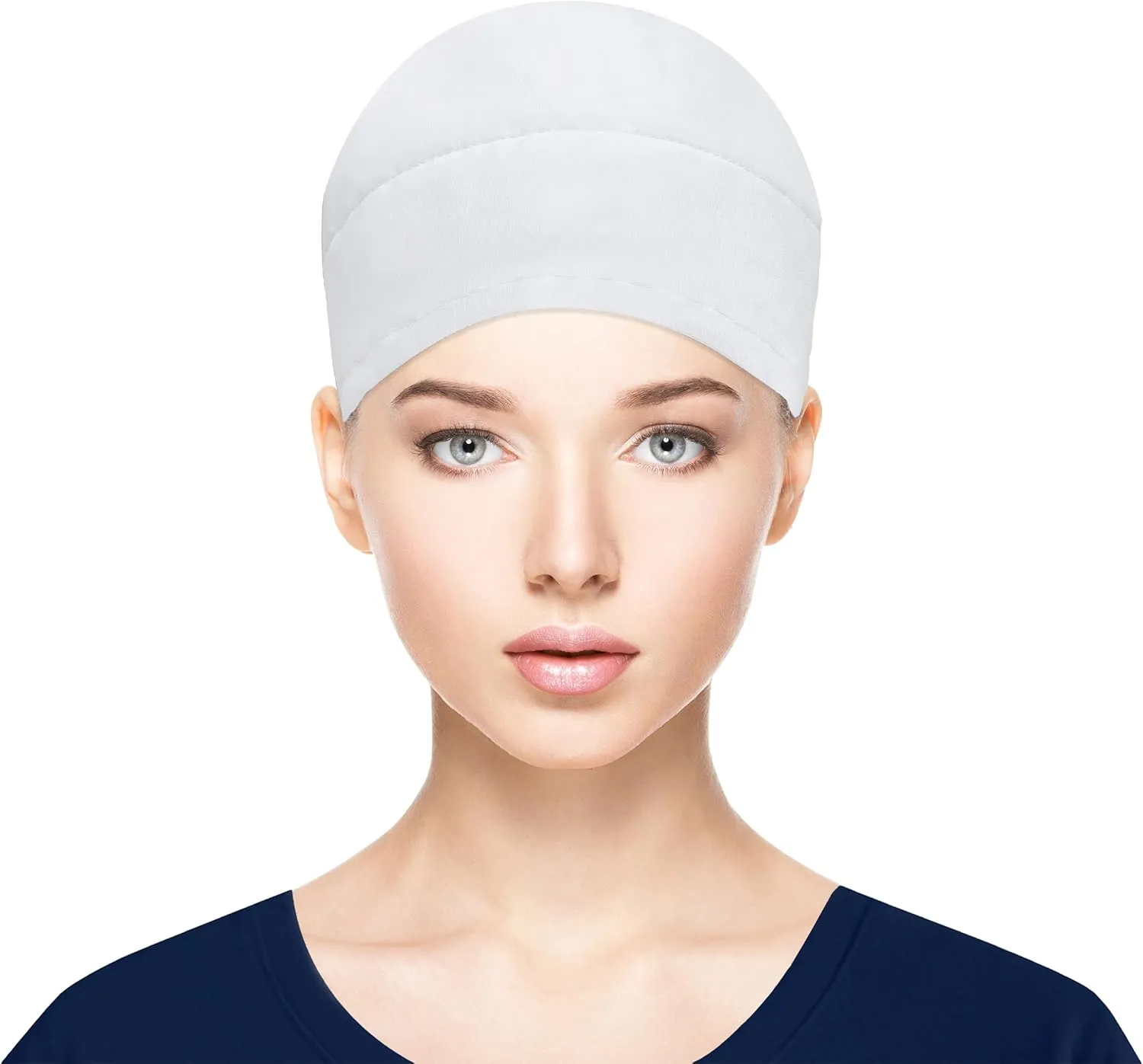 Fesciory Adjustable Working Caps with Button & Sweatband, Women Ponytail Pouch Hats, Long Hair
