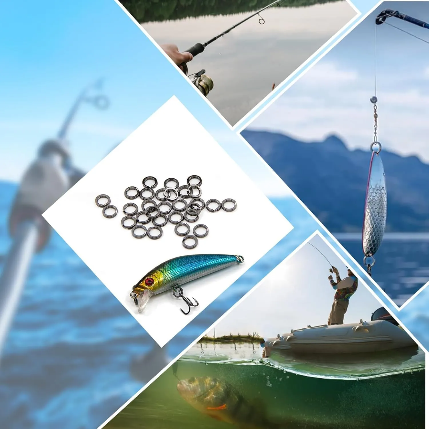 Fishing Split Rings - 100Pcs Stainless Steel Lure Ring for Link Fishing Hooks Heavy Duty Saltwater Terminal Tackle Connector