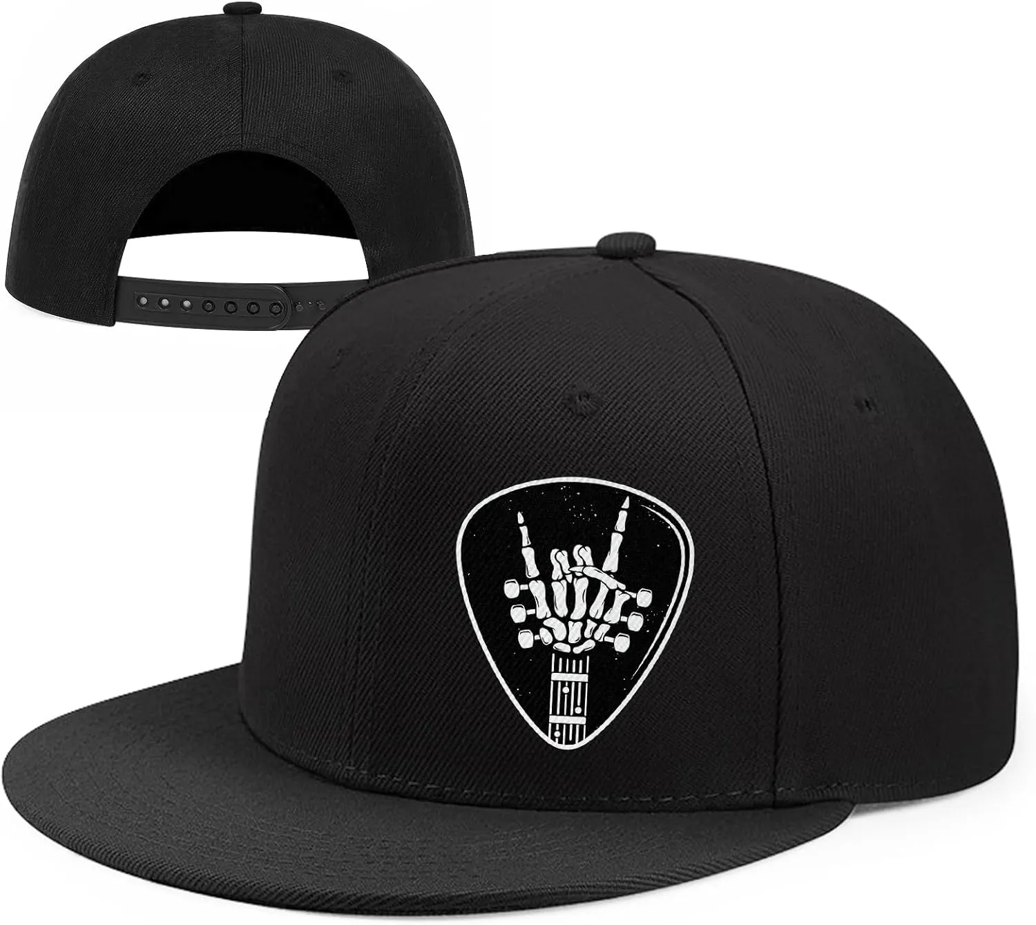 Flat Bill Hats for Men Snapback Snap Backpack Hat for Boy Wide Brim Pitbull lids Black Trucker Dad Baseball Cap Rock Roll