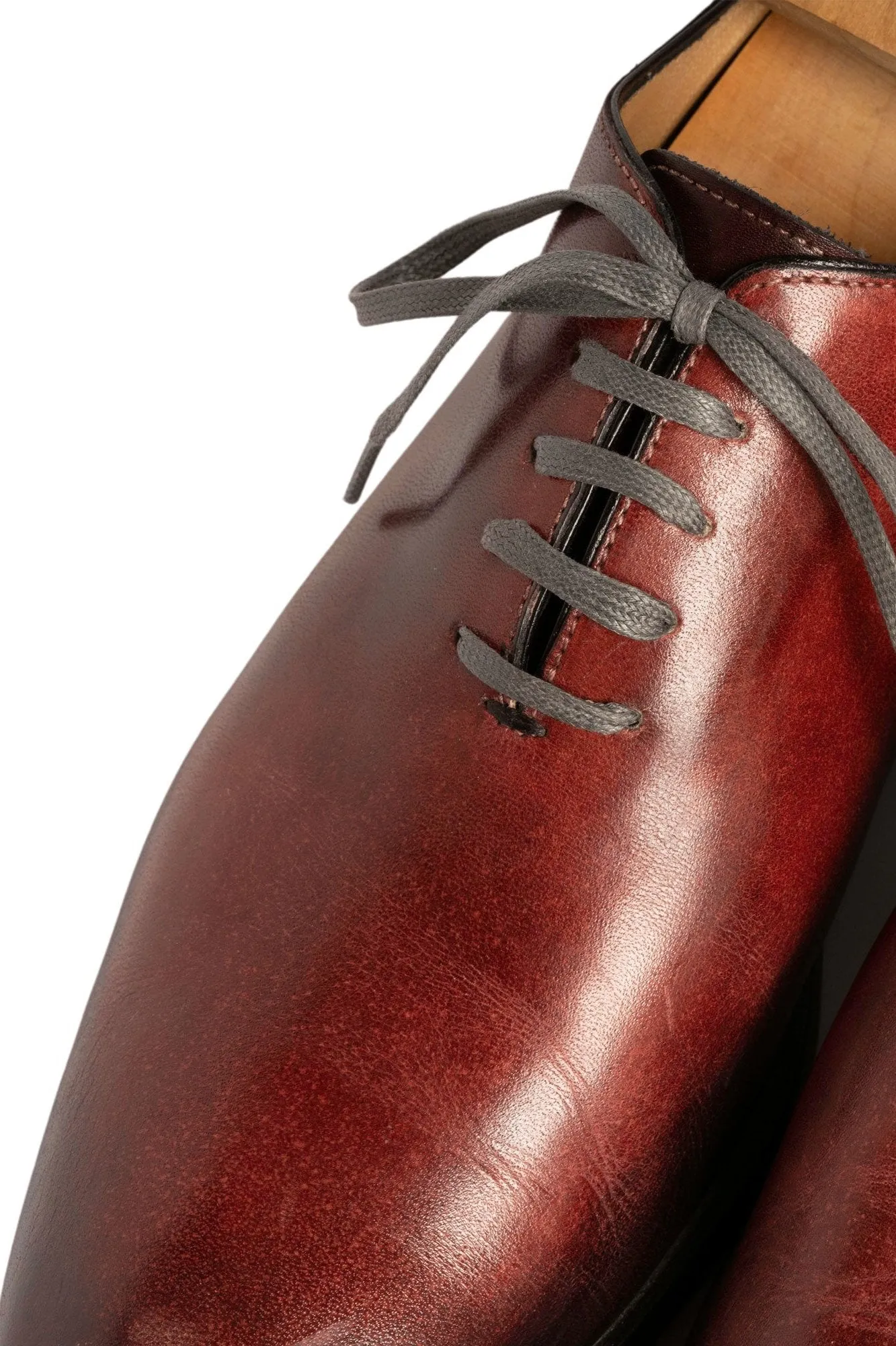 Flat Charcoal Waxed Cotton Shoelaces