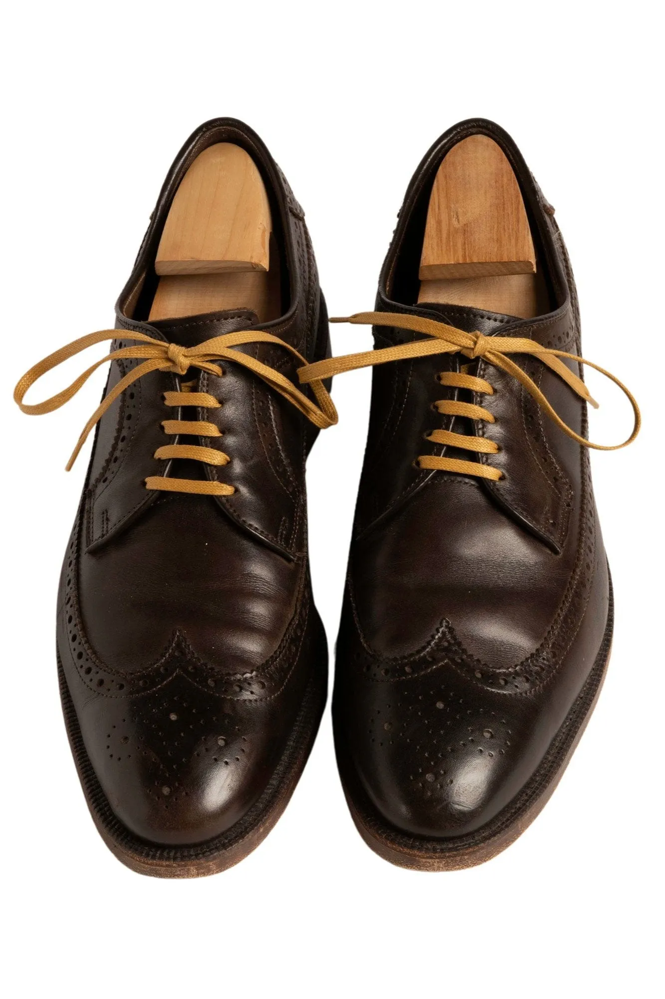 Flat Cognac Waxed Cotton Shoelaces