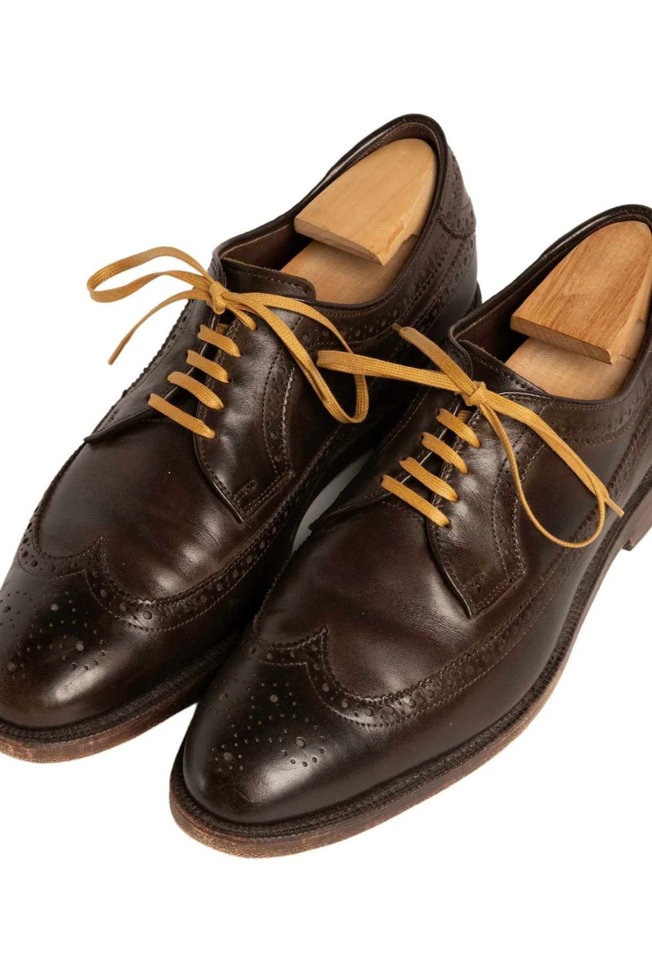 Flat Cognac Waxed Cotton Shoelaces
