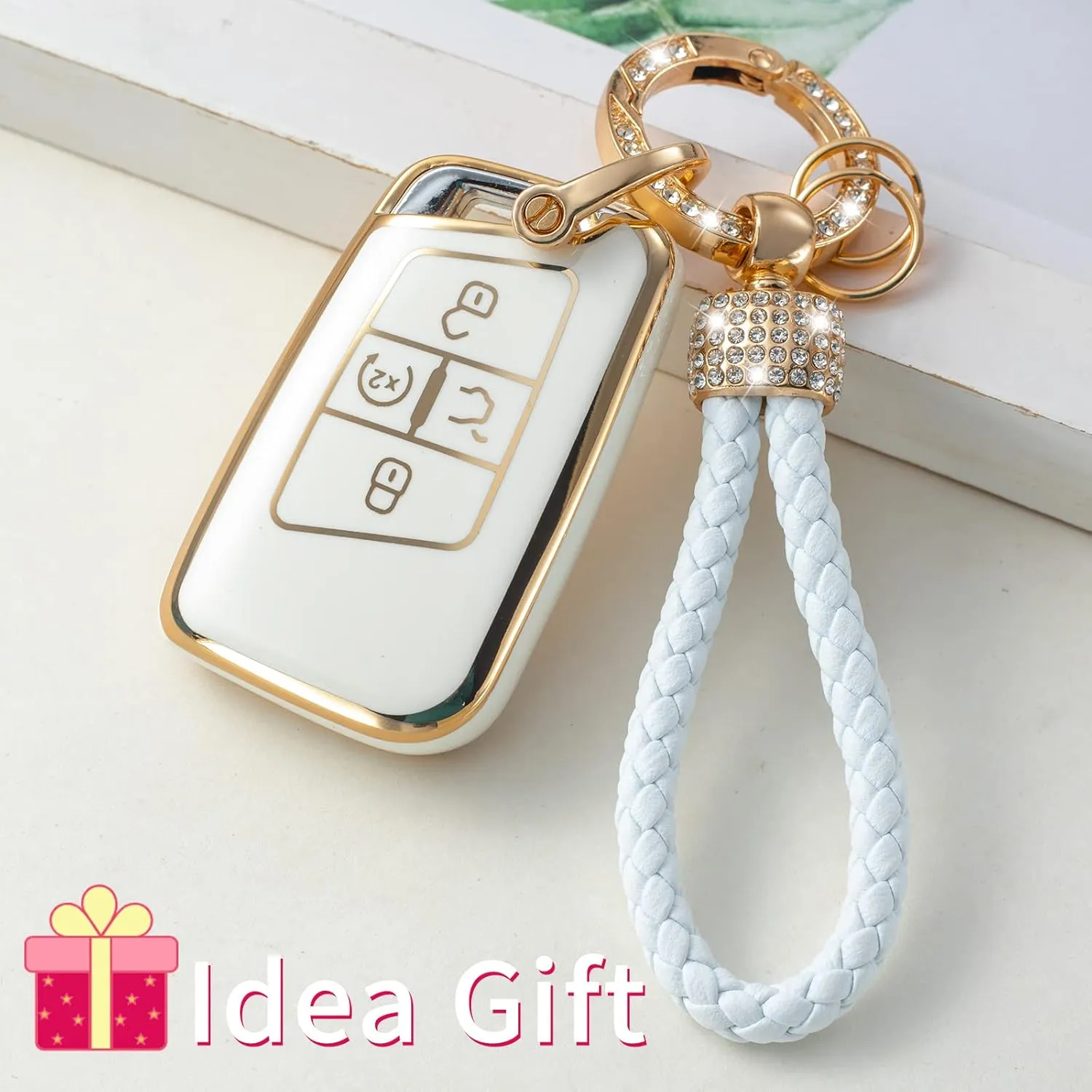 Gematay for VW Volkswagen Key Fob Cover with Keychain Lanyard, Soft TPU Key Fob Protector Shell Compatible with Volkswagen Tiguan Atlas Jetta Passat Golf Alltrack Smart Key Case