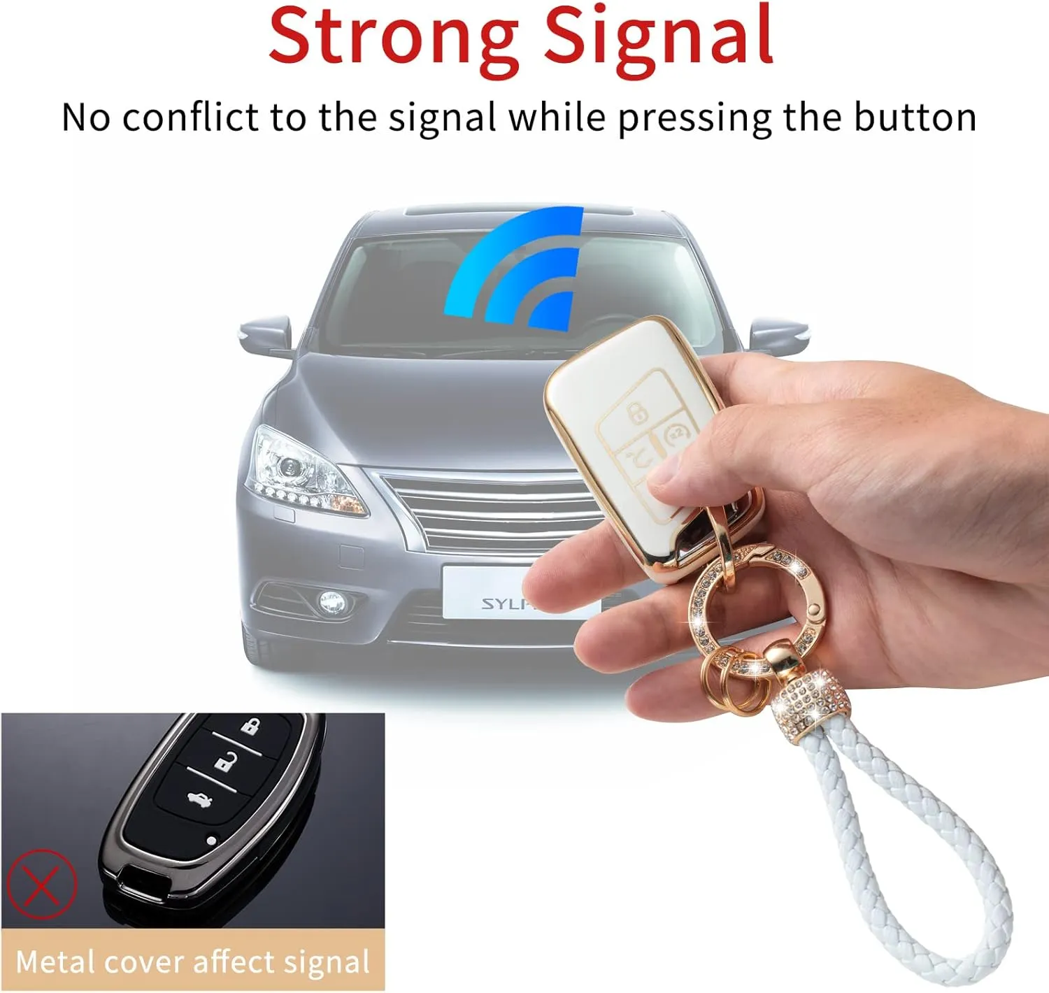 Gematay for VW Volkswagen Key Fob Cover with Keychain Lanyard, Soft TPU Key Fob Protector Shell Compatible with Volkswagen Tiguan Atlas Jetta Passat Golf Alltrack Smart Key Case