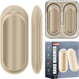 Hand Warmers Rechargeable 2 Pack, Rechargeable Hand Warmer with 10000mah Charging Case, Portable Temperature Control Pocket Heater, Electric Hand Warmer for Outdoor, Hunting, Golf, Camping