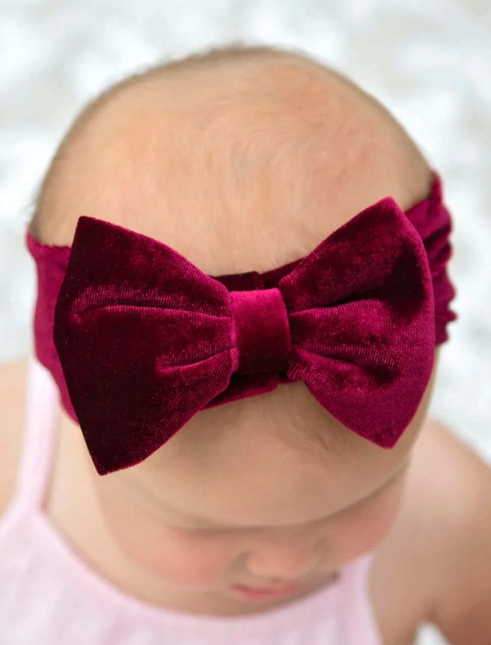 Infant Velvet Bow Headbands