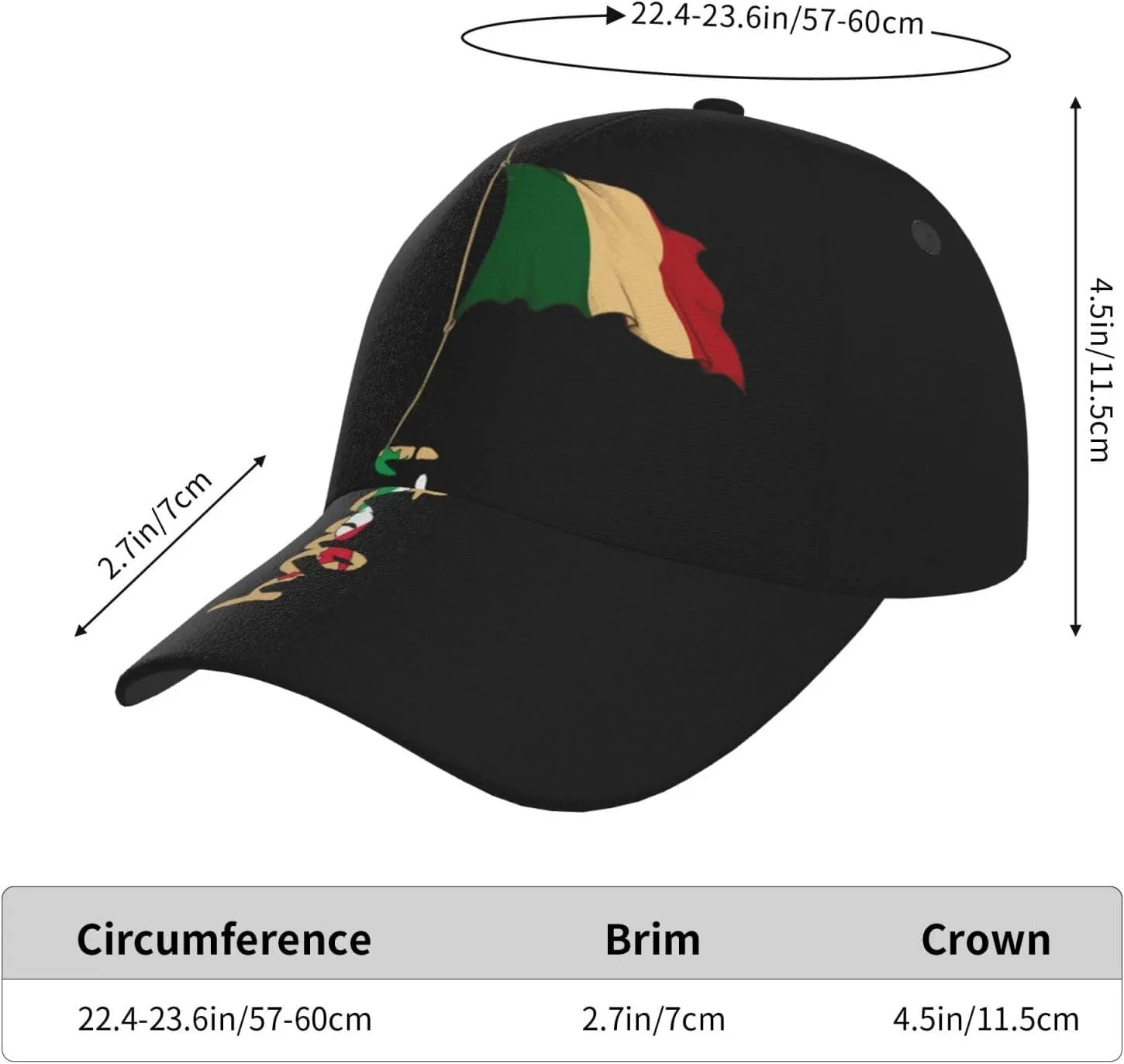 Italy Flag Snapback Cap Italy Baseball Hats Italian Sun Hat Adjustable Flag Cap Italy Hats for Women Men