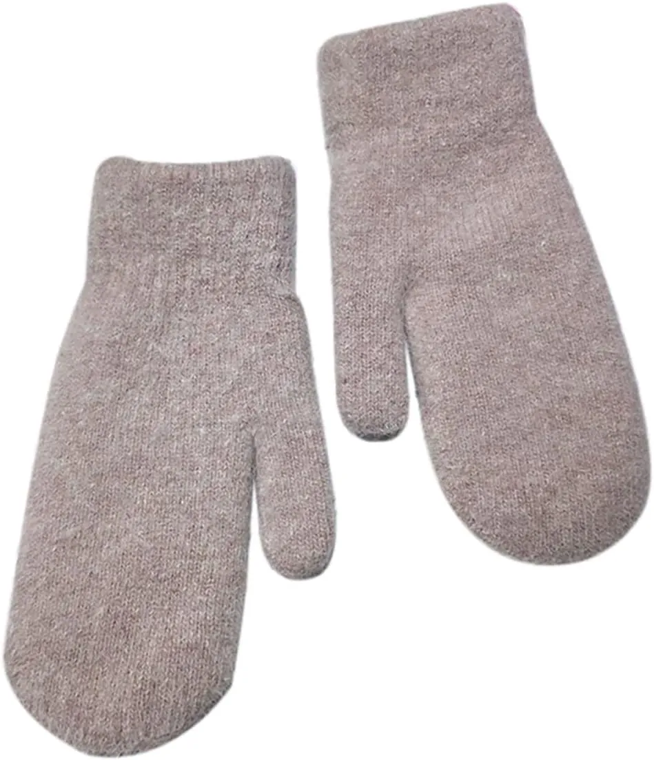 Knit Mittens for Women Warm Winter Fleece Lined Mittens Womens Gloves for Cold Weather