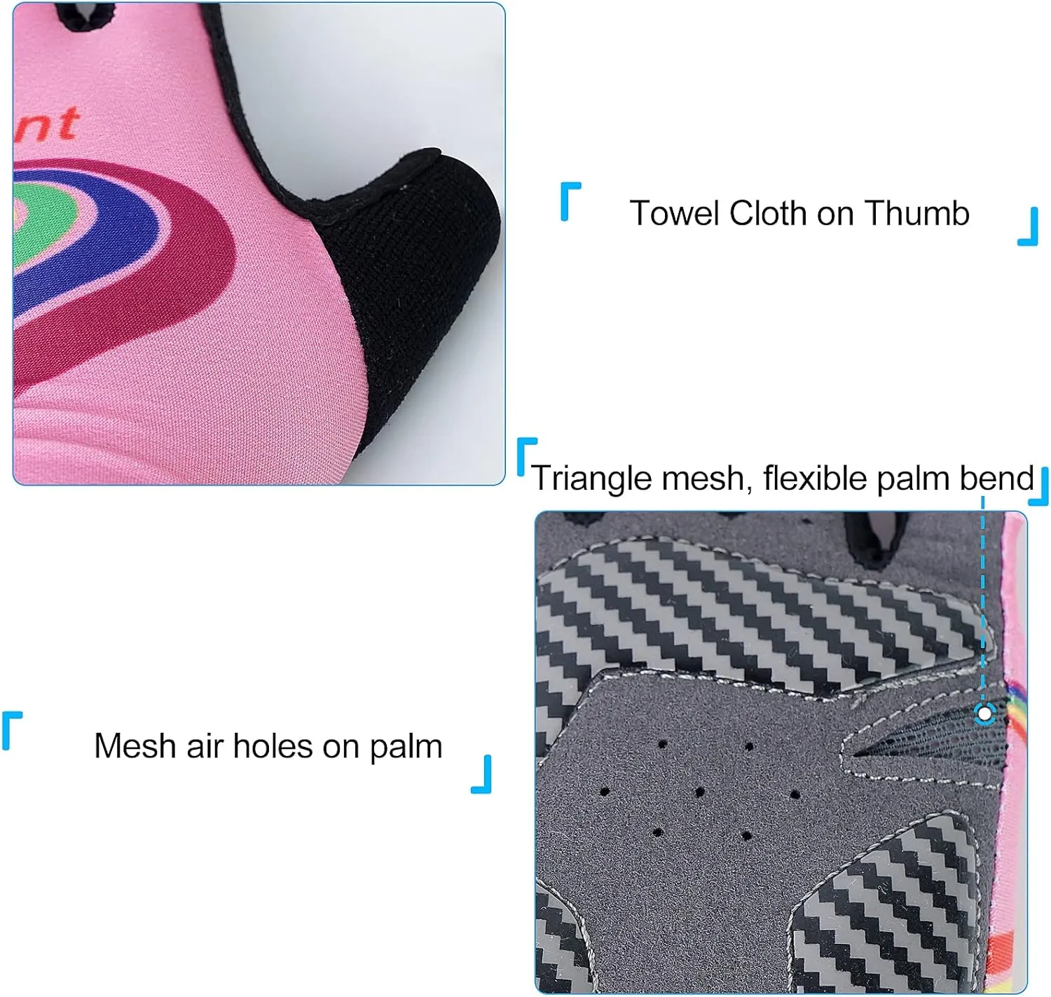 Luwint Gel Padded Sport Gloves for Kids 3-8 Years, Breathable Cycling Gloves Gym Gloves for Biking Exercising Running Training Outdoors