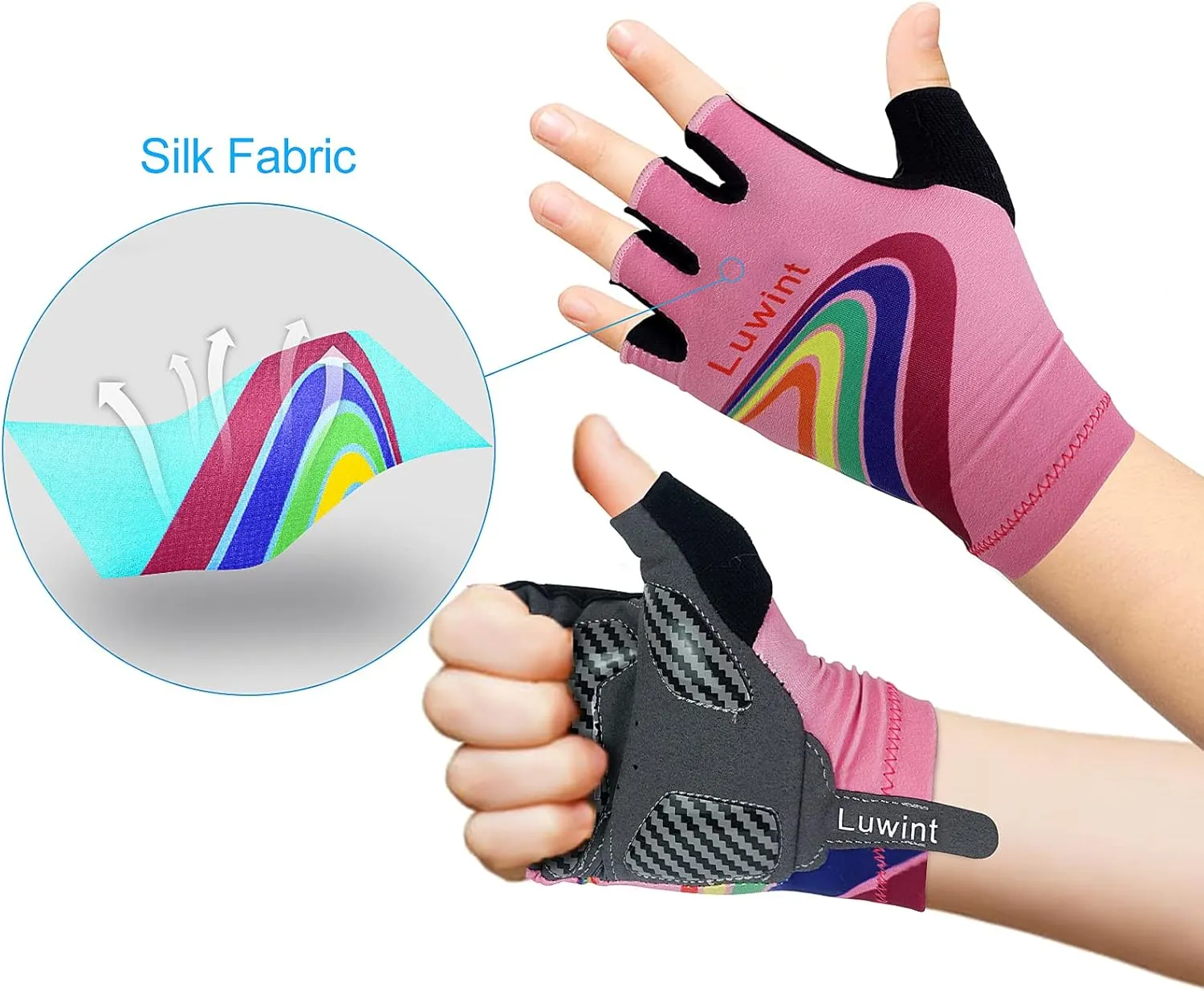 Luwint Gel Padded Sport Gloves for Kids 3-8 Years, Breathable Cycling Gloves Gym Gloves for Biking Exercising Running Training Outdoors
