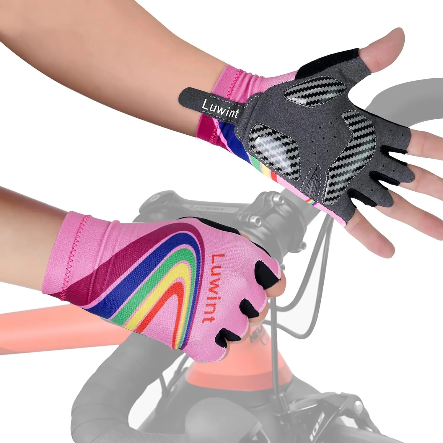 Luwint Gel Padded Sport Gloves for Kids 3-8 Years, Breathable Cycling Gloves Gym Gloves for Biking Exercising Running Training Outdoors